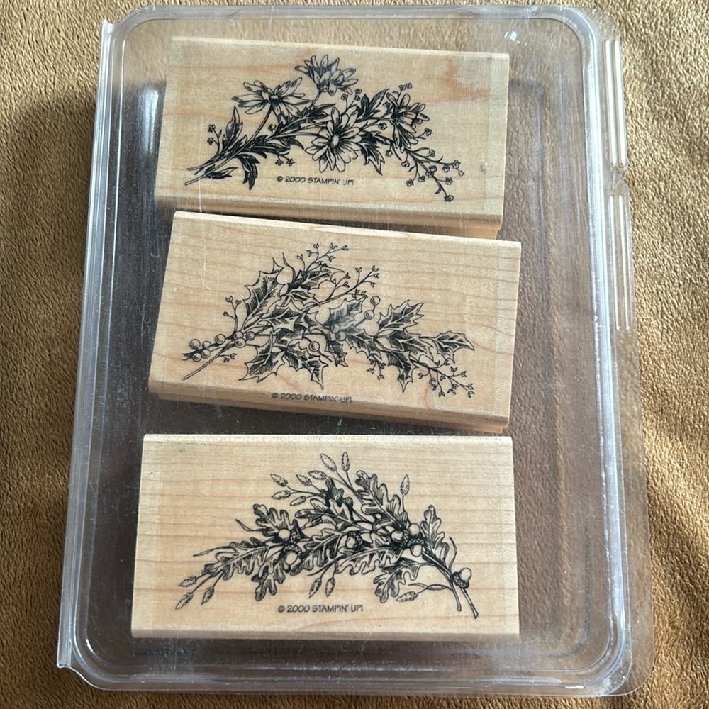 Stampin' Up! 2000 Seasonal Sprays Stamp Set of 3 Stamps
